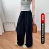 Pantalones Anchos Casuales Sueltos de Lino Tencel para Mujer 2026 Verano Delgados de Cintura Alta Adelgazantes con Caída Perezosos de Secado Rápido