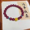 Pulsera de Arena Dorada Púrpura Cinabrio Alto Contenido Realgar Mineral Crudo Natural Arena Roja Imperial Pulsera de Año de Nacimiento Mayoreo