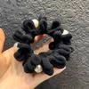 Feminino Outono e Inverno Macio Glutinoso Pérola Coral Fleece Renda Elástico Alto Cabelo Laço Bola Cabeça Rabo de Cavalo Alto Corda de Cabelo Estilo Coreano Corda de Cabelo Durável