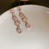 Brincos de Prata com Zircônia em Formato de Flor e Franja Estilo Palácio, Brincos de Tarraxa High-End de Luxo Leve, Joias Simples de Moda com Temperamento Requintado