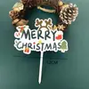 Inserto de Bolo Acrílico Criativo Colorido de Natal Alce Chapéu de Natal Decoração de Bolo Feliz Natal
