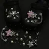Nuevas flores doradas rosadas y plateadas para zuecos de lujo, accesorios de moda DIY de alta gama, decoraciones de hebillas de zapato desmontables