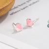 Pendientes de amor con polvo de esmalte, diseño simple de nicho para mujer, en blanco y negro, nuevos pendientes de moda 2022.