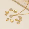 Lujo Ligero Acero Inoxidable Chapado en Oro Gota de Agua Ojo Redondo Triángulo Punto Diamante Colgante DIY Moda Collar Pulsera Accesorios de Ropa