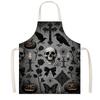 Delantal Nuevo Transfronterizo de Calavera Gótica para Halloween Ambiente Festivo Delantal Decorativo Delantal para el Hogar a Prueba de Aceite y Resistente a Manchas