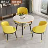 Mesa Pequeña de Té para Balcón, Juego de Mesa y Sillas Pequeñas para Reuniones y Negociaciones de Oficina, Mesa de Café Pequeña para Apartamento Pequeño del Hogar, Mesa de Comedor, Mesa Redonda Pequeña de Ocio