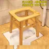 Banqueta de madera maciza para inodoro doméstico, Banqueta de madera de ciprés para personas mayores, Banqueta para inodoro para personas con discapacidad, Banqueta de inodoro desmontable y ensamblable, Banqueta para inodoro de sentadilla, Taburete de madera