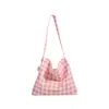 Primavera Verano 2026 Nuevo Estilo Coreano Estilo Ins Fresco Cuadros Artístico Casual Sensación Perezosa Bolso Cruzado de Gran Capacidad para Mujer