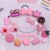 Biscoitos Grandes Cabeça Hello Kitty KT Acessórios de PVC Cola Macia Acessórios DIY Fivela Chinelos com Furo Decoração de Presilha de Cabelo para Capa de Celular