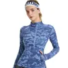 Sudadera Deportiva de Media Cremallera de Manga Larga para Mujer, Profesional para Correr, Lycra, Entrenamiento, Empalme de Camuflaje, Adelgazante para Fitness, Ropa de Fitness Adelgazante