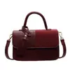 Bolso Pequeño Cuadrado de Color en Contraste de Moda 2024 Otoño e Invierno Nuevo Bolso de Mano Casual de Moda Bolso de Hombro Cruzado Retro
