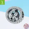Pulseira de Prata 925 com Contas Transfronteiriças Moda Coreana Girafa DIY Cravejada com Zircônia Acessórios de Joias SCC997