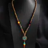 Cadena de Suéter Estilo Étnico, Collar con Tótem Nepalí, Accesorios de Ropa Retro, Cadena para el Cuello Moderna y Versátil, Joyería para Hombres y Mujeres