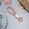 Lanyard de teléfono móvil anudado a juego de color de 12 cm, cordón corto tejido creativo para funda de teléfono, llavero, correa desmontable anti-pérdida