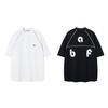 Camiseta de manga corta con estampado de letras de marca de moda, diseño de nicho de barba de camarón, para hombre y mujer, top informal holgado de verano para parejas
