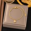 Pulsera de acero inoxidable de alta gama para nicho de venta caliente transfronteriza que no se desvanece, pulsera de trébol de cuerda roja perla para niña, joyería