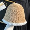 Gorro de pescador de felpa para mujer, otoño e invierno 2023, nuevo gorro de lavabo de punto pequeño, pequeño, fragante, cálido, para invierno