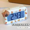 Peixe de Madeira Kapibalakatong Relógio Despertador Criativo DIY Aprendizado Especial Relógio Digital de Alta Cor Mini Relógio Eletrônico