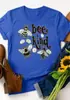 2025 Nueva Camiseta Estampada para Mujer con Patrón de Abeja Manga Corta Aliexpress Ebay Amazon
