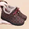Sapatos de Algodão do Velho Pequim de Inverno para Mulheres, Botas Quentes com Forro de Lã para Avós Idosas, Sapatos Espessados Antiderrapantes para Mães de Meia-Idade e Idosas