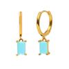 Aretes de Argolla Francesa de Circonita de Color con Aguja de Plata s925 de Lujo Ligero Europeo y Americano Geométricos INS Gota de Agua Diamante Celi