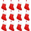 Ventas Directas de Fábrica Calcetines Navideños Bolsas de Regalo Calcetines Rojos con Ribete Blanco Calcetines Navideños Tela No Tejida Calcetines Venta al por Mayor