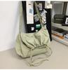 Bolsa de Lona de Nylon com Cordão de Grande Capacidade Bolsa Balde Leve e Moderna para Mulheres Casual Versátil Bolsa de Ombro Transversal