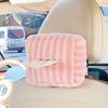 Caja de Pañuelos para Coche Linda Tira Rayada de Peluche Caja de Papel Colgante para Coche Caja de Pañuelos Colgante Multifuncional para Coche DIY