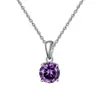 Colgante Mosang Diamante 2 quilates Piedra de Color Estilo Europeo y Americano Montura de Cuatro Garras Circonita Súper Brillante Transfronterizo Collar para Mujeres