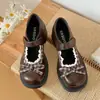 Sapatos Femininos de Couro Pretos Bico Redondo Estilo Francês Vintage Salto Grosso Que Aumenta a Altura 2026 Novos Sapatos Mary Jane de Outono para Combinar com Saias