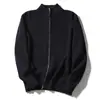 Chaqueta de punto con cremallera de algodón puro estilo perezoso de alta gama con líneas suaves y elegante, adecuada para cualquier tipo de cuerpo 10126