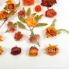 Serie de colores de otoño estilo INS 33 piezas de cabeza de hortensia artificial cabeza de rosa hojas plantas acuáticas flores para pasador de pelo material de ratán navideño DIY bolsa