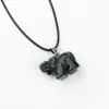 Colgante de Cristal Tallado Transfronterizo, Piedra de Ágata Natural Finamente Tallada Ojo de Tigre Animal Elefante Vintage Artístico Collar Joyería