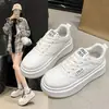 Tenis Blancos para Mujer, Modelos Primavera y Otoño 2026, Puntera Redonda, Suela Gruesa, Mocasines Amigables para Pies Anchos, Tenis Deportivos Casuales para Estudiantes, Zapatos Deportivos
