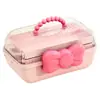 Caja de almacenamiento para accesorios para el cabello de niños, scrunchies, collares, cubierta transparente de gran capacidad, organizador de escritorio por capas, lindo organizador de pinzas para el cabello