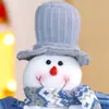 Nueva Decoración de Muñeco Sentado de Navidad Cuadros Azules Hombre Mayor Muñeco de Nieve Muñeco de Tela Adorno de Escritorio