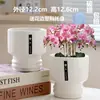 Maceta de Cerámica con Plato para Uso en el Hogar, Exquisita Estilo Ins Blanco Lujo Ligero Minimalista Estilo Crema Maceta para Orquídeas Suculentas