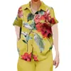Amazon Primavera y Verano talla extra Chica rellenita holgada Elegante Casual Estilista Camisa estampada de manga corta que reduce la edad Lel