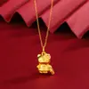 Collar Colgante de Muñeca de Dibujos Animados 3D con Lazo de Plata Pura 999, Varios Estilos, Cadena Fina Bicolor Oro y Plata Joyería para Clavícula