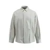 Marca de moda de rua retrô estilo japonês Rumeng, design de camisa com padrão torcido e gola dobrada para homens, top casual de outono com caimento solto para casal