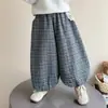 Pantalones de Cuadros Estilo Coreano para Niñas Estilo Primavera y Otoño 2026 Nueva Moda Infantil Pantalones Casuales Elegantes para Niñas Ropa Infantil