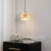 Lustre vintage de designer francês, lustre de cabeceira de quarto, estilo meados do século, quente e romântico, pequeno lustre de madeira para o hall de entrada