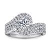 Tonglin Anillo de Moda Europea y Americana Tendencia Nuevo Anillo de Plata Esterlina 925 Brazo Torcido Circonita Microincrustada Combinación de 2 piezas Set de Anillos para Mujer
