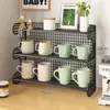 Prateleira de Armazenamento de Copos para Mesa de Escritório Mesa de Jantar Aparador Prateleira de Encaixe Multicamadas para Copos de Chá