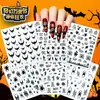 Pegatinas de uñas de Halloween transfronterizas combinación de araña, murciélago, calavera, calabaza pegatinas autoadhesivas para arte de uñas de la fábrica de origen
