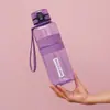 Botella de Agua Deportiva Fitness Taza de Plástico Portátil Gran Capacidad para Hombres y Mujeres Estudiantes Tetera Anticaídas Celebridad de Internet Transparente para Exteriores Taza Espacial