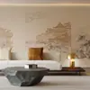 Novo Papel de Parede Estilo Chinês Estilo Antigo Pavilhão Hotel 3D Estéreo Relevo Parede de Fundo Papel de Parede Hotel Chá Bar Decoração Revestimento de Parede
