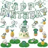 Banner de cumpleaños temático de bádminton transfronterizo, elementos de medallas, pancarta de fiesta, adorno para pastel y adornos decorativos