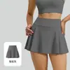 Falda pantalón de yoga transpirable con bolsillo lateral transfronterizo para correr y fitness al aire libre, falda deportiva dos en uno antivista para tenis