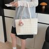 Bolso de Moda de Gama Alta de Gran Capacidad para Mujer 2026 Nuevo Elegante Casual Moderno Bolso de Hombro a Cuadros Bolso Tote Versátil